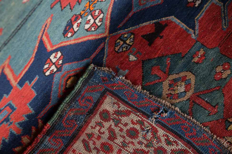 Originaler Kaukasischer Teppich Karabagh Alte 1880 L 254 Indien X