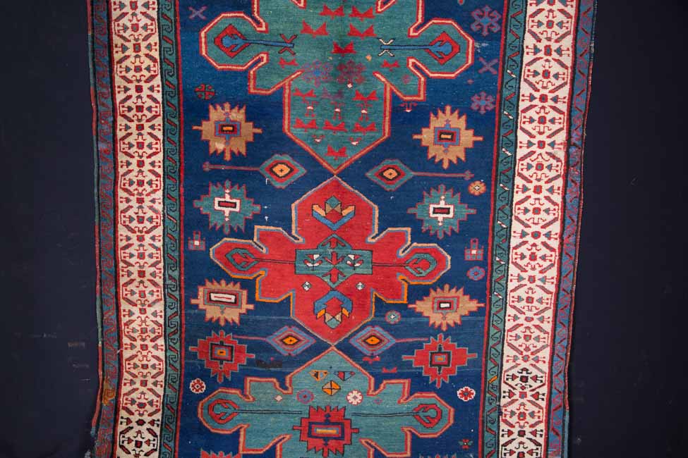 Originaler Kaukasischer Teppich Karabagh Alte 1880 L 254 Indien X