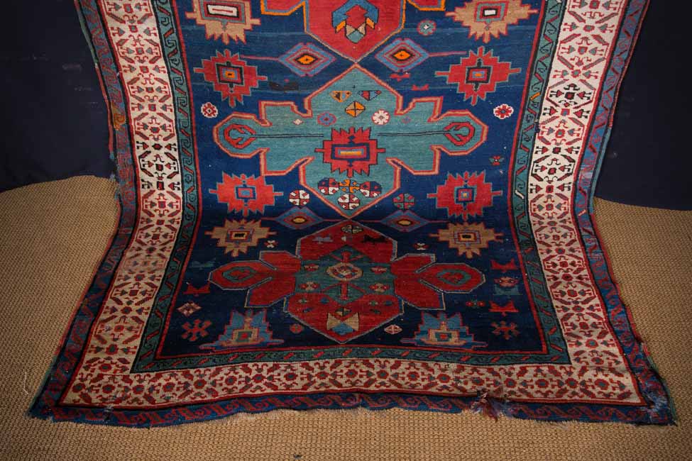 Originaler Kaukasischer Teppich Karabagh Alte 1880 L 254 Indien X