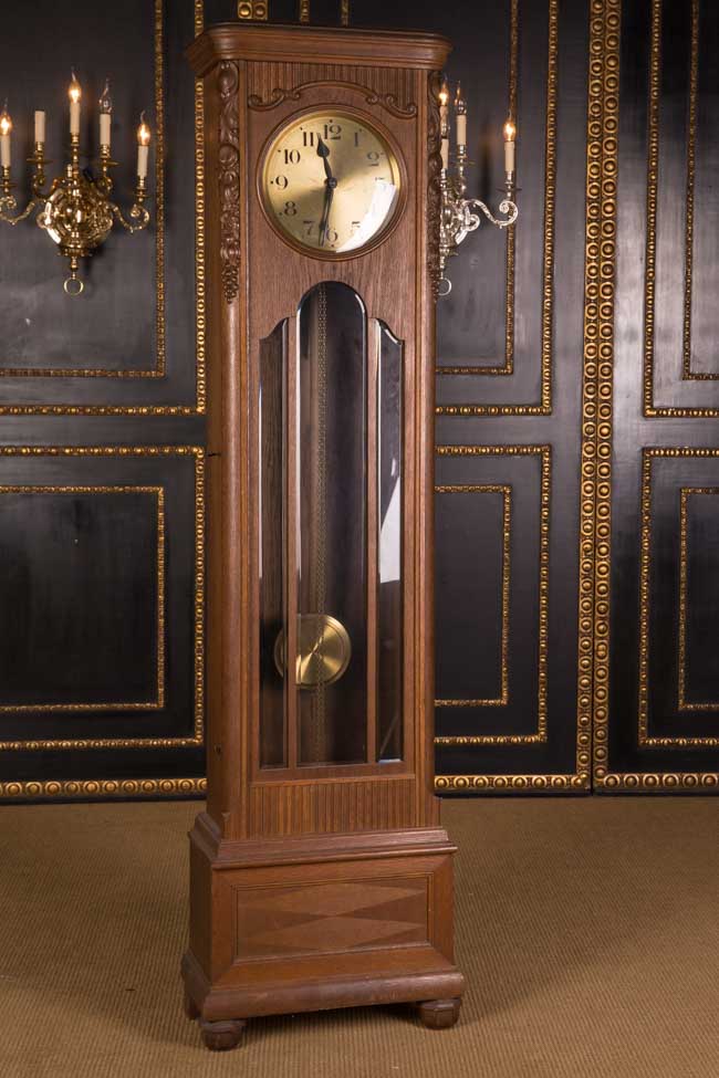 Antique Mens Room Grandfather Clock Two Weights Um 1900 Oak eBay